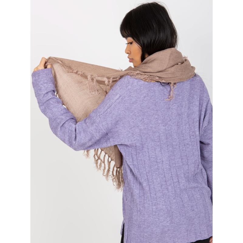 Női rojtos sál KARLOTTA sötétbézs sötétbézs