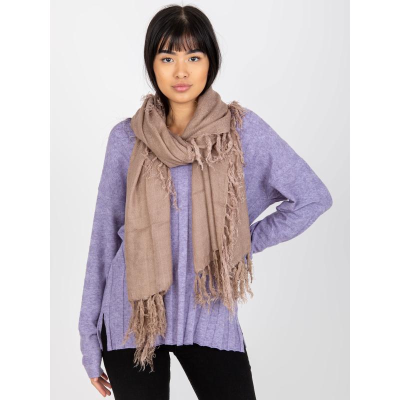 Női rojtos sál KARLOTTA sötétbézs sötétbézs