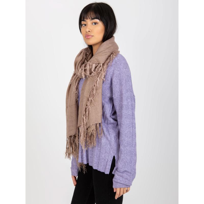 Női rojtos sál KARLOTTA sötétbézs sötétbézs