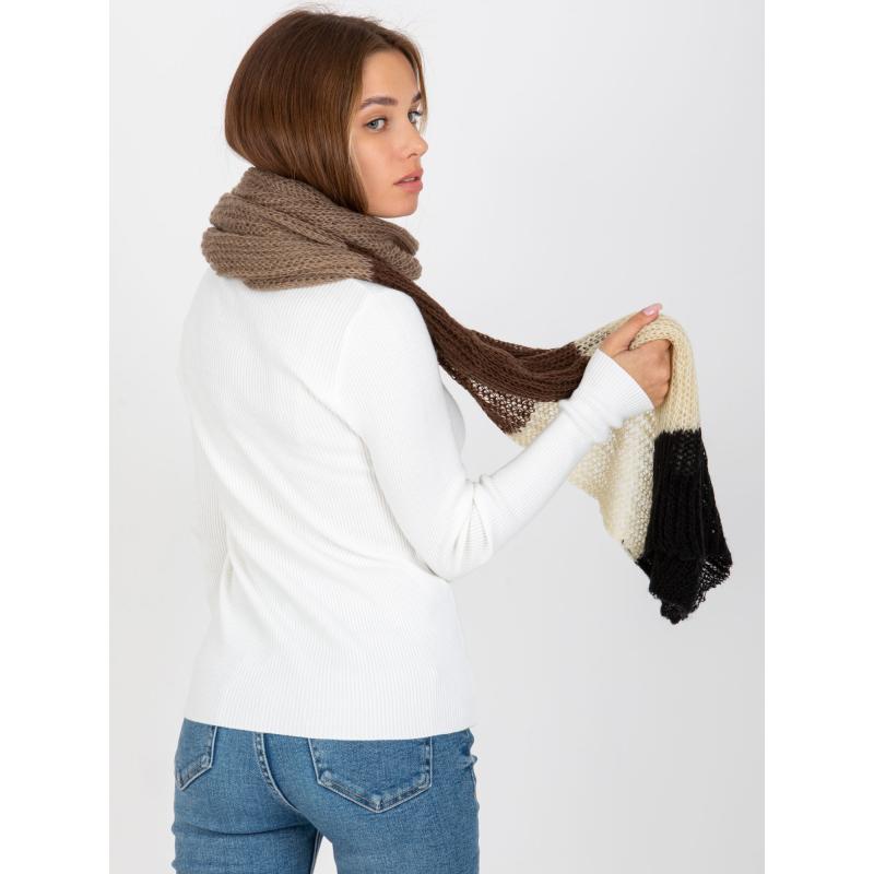 Damski zimowy szalik dzianinowy DENISSE czarno-brązowy