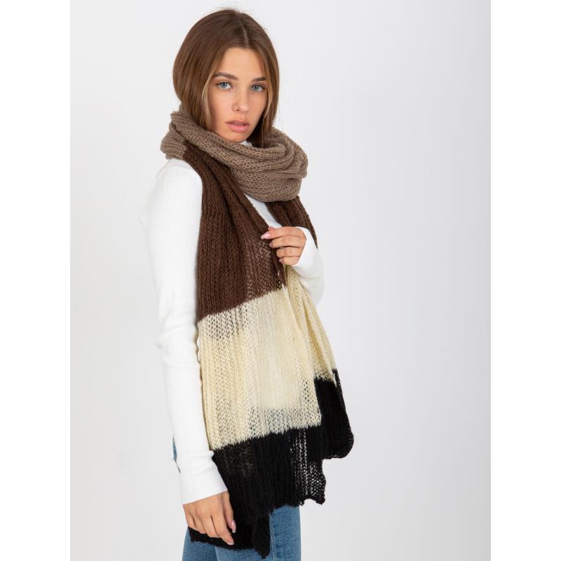 Damski zimowy szalik dzianinowy DENISSE czarno-brązowy