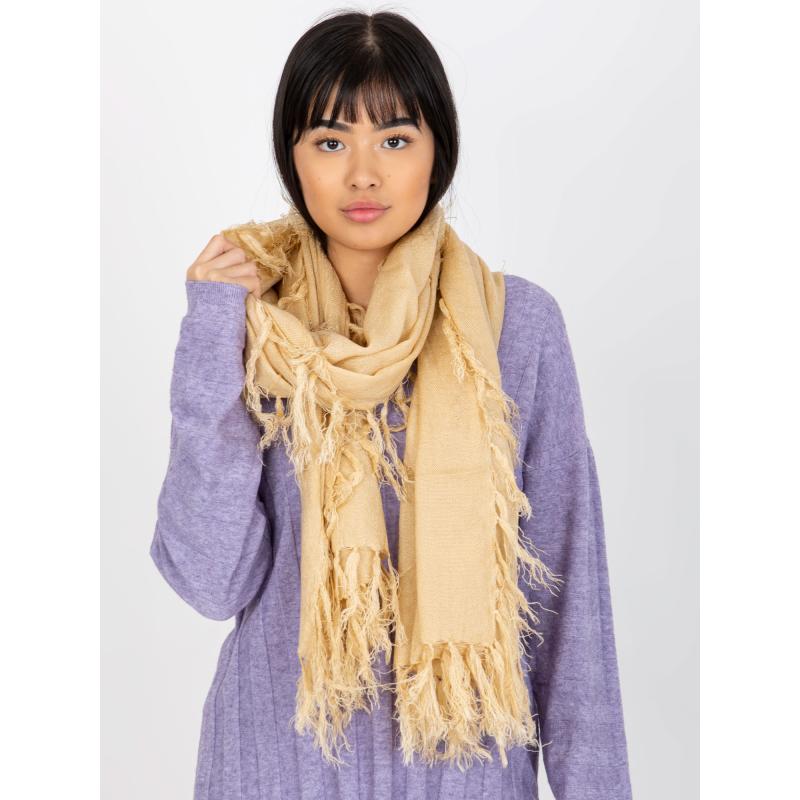 Női rojtos sál CLEMENTINE bézs színben