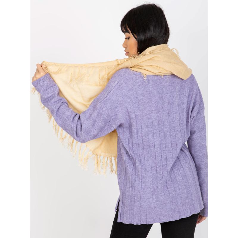 Női rojtos sál CLEMENTINE bézs színben