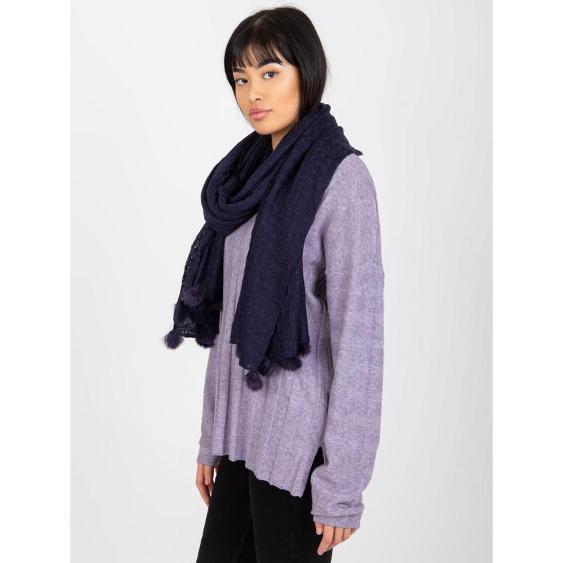 Damski szalik wzorzysty CHANTAL ciemnoniebieski