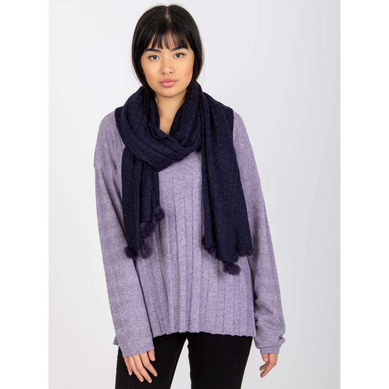 Damski szalik wzorzysty CHANTAL ciemnoniebieski