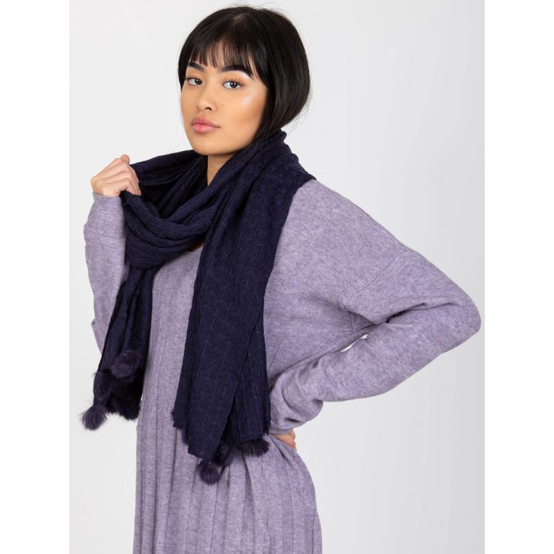 Damski szalik wzorzysty CHANTAL ciemnoniebieski