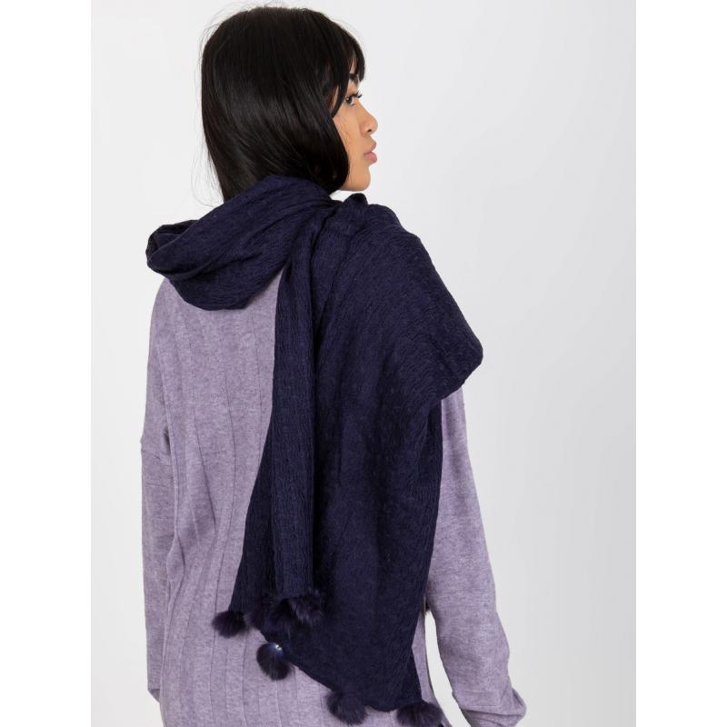 Damski szalik wzorzysty CHANTAL ciemnoniebieski