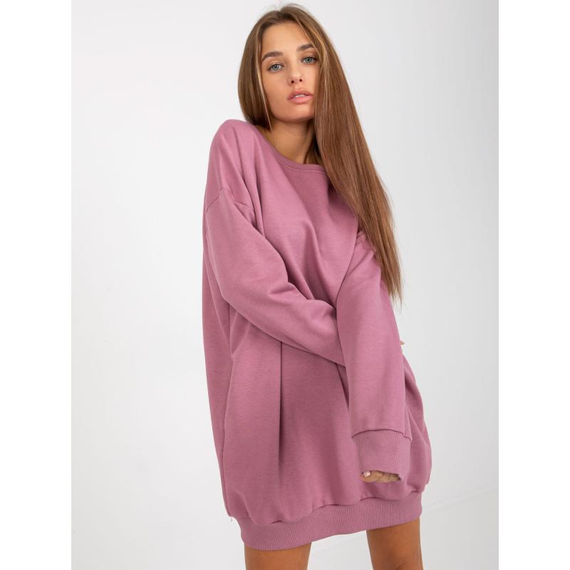 Női kerek nyakú pulóver AUDE rózsaszínű