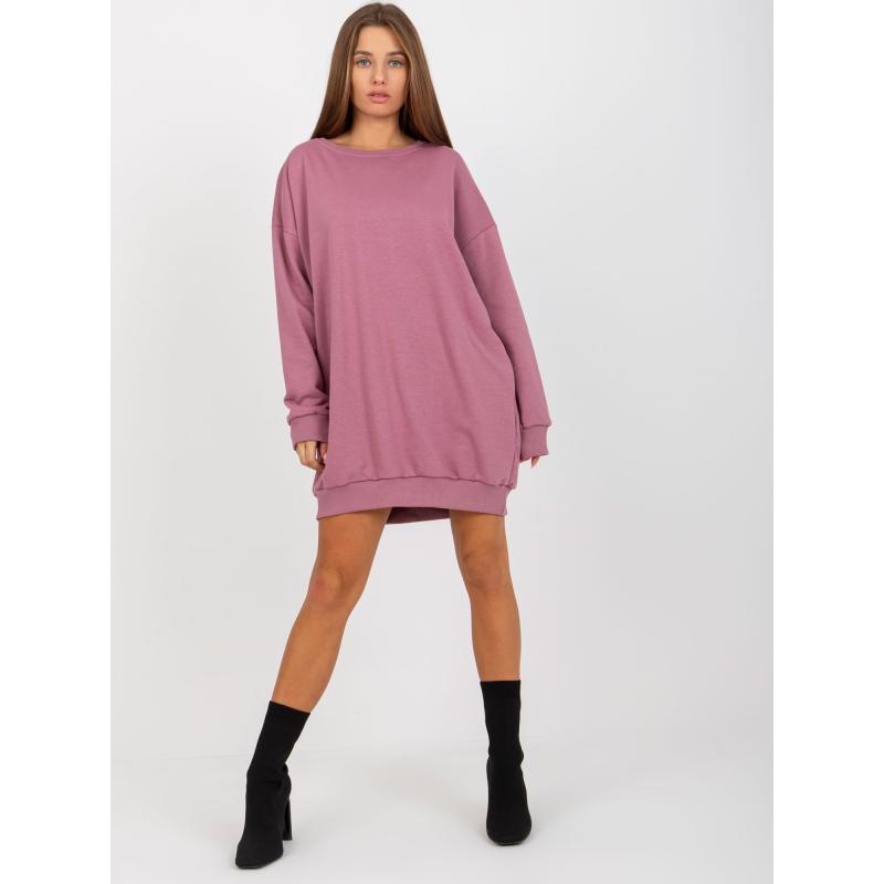 Női kerek nyakú pulóver AUDE rózsaszínű