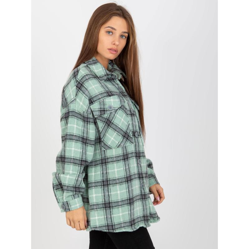 Női gombos kockás ing ALAINE menta
