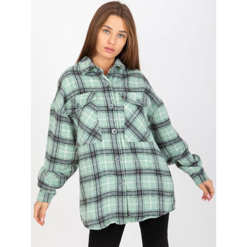 Női gombos kockás ing ALAINE menta