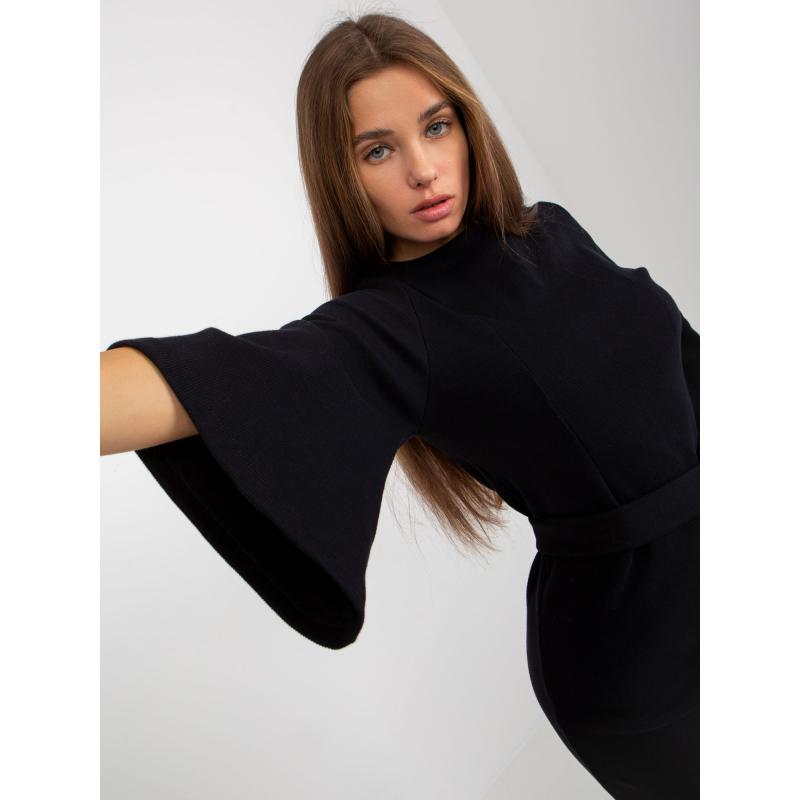 Dámske šaty s viazaním OCH BELLA čierne