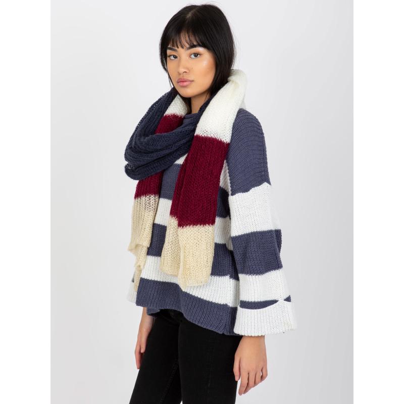 Szalik damski GALATEE burgundowy - ecru