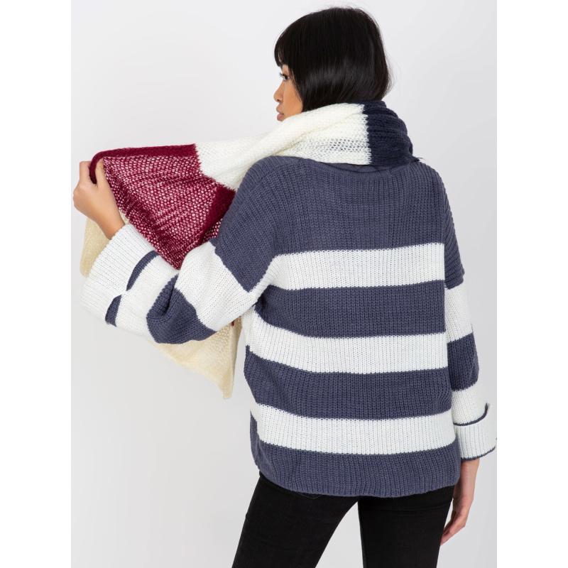 Szalik damski GALATEE burgundowy - ecru