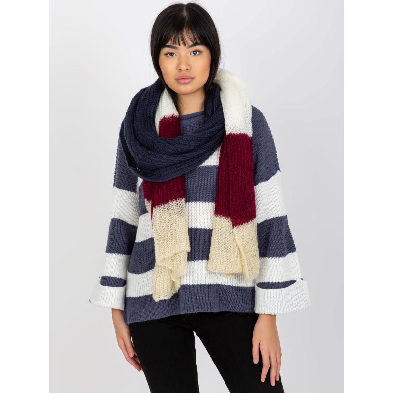 Szalik damski GALATEE burgundowy - ecru