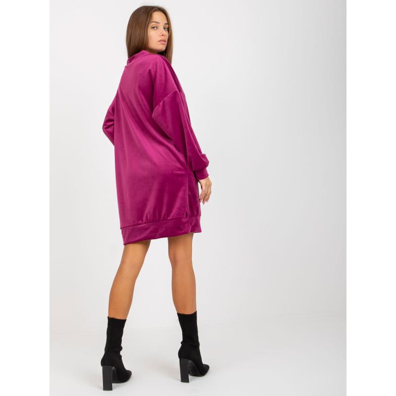 Dámské šaty s kapsami RUE PARIS fialové  