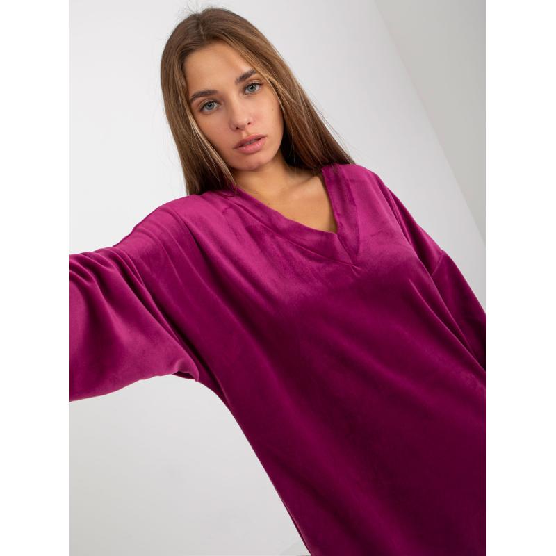 Dámské šaty s kapsami RUE PARIS fialové  