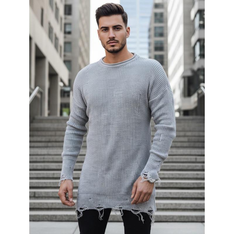 Pánsky sveter HANK svetlo sivý