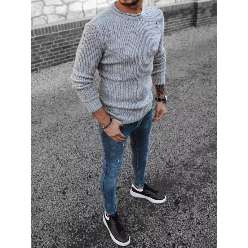 Férfi pulóver BO világosszürke