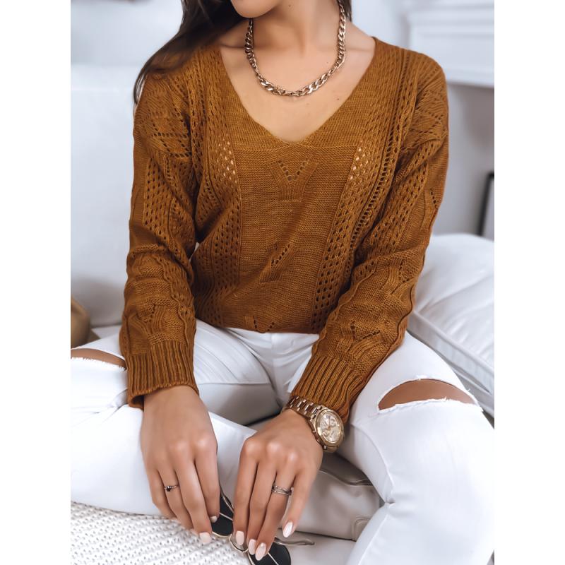 Női DARIA pulóver mustár színben