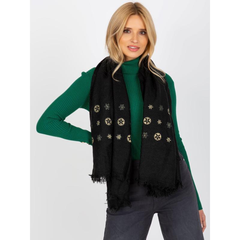Dámská šála vzorovaná BEATA černá 