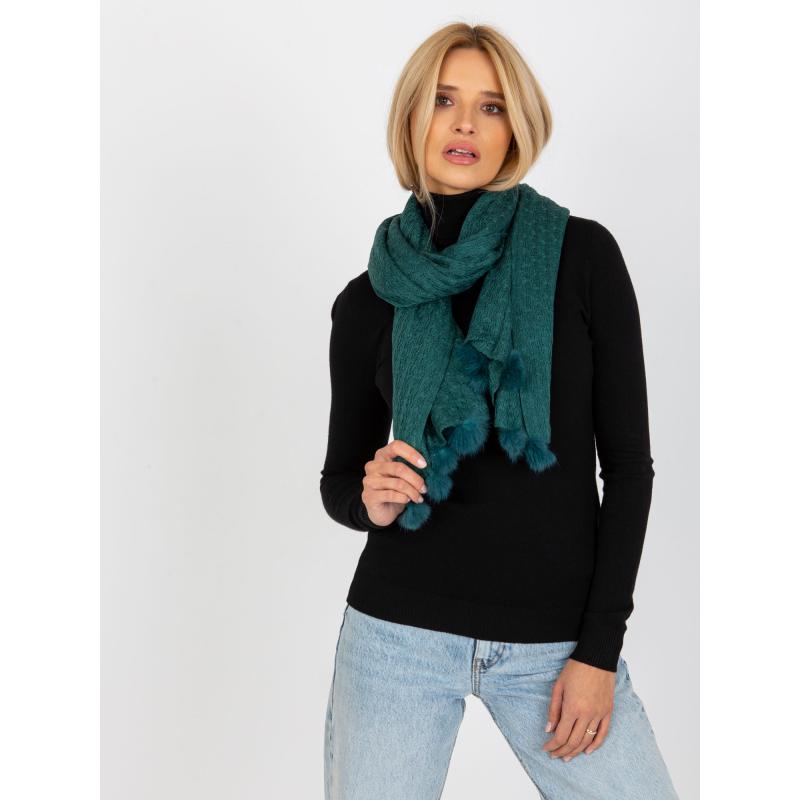 Dámská šála s bambulkami HAILEE modrá