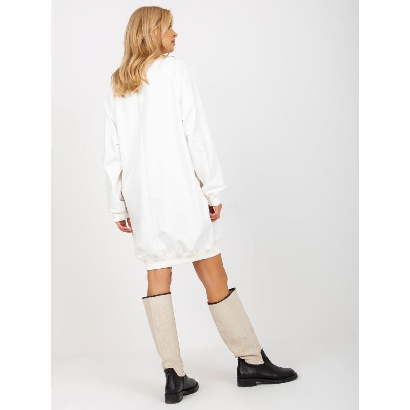 Dámska blúzka s potlačou dlhá oversize XENIE ecru