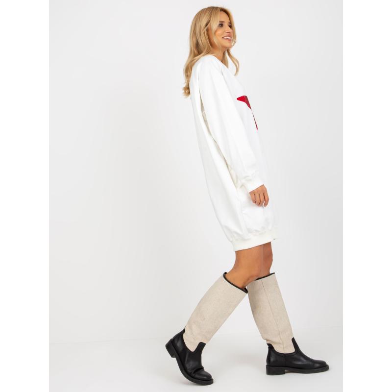 Dámska blúzka s potlačou dlhá oversize XENIE ecru