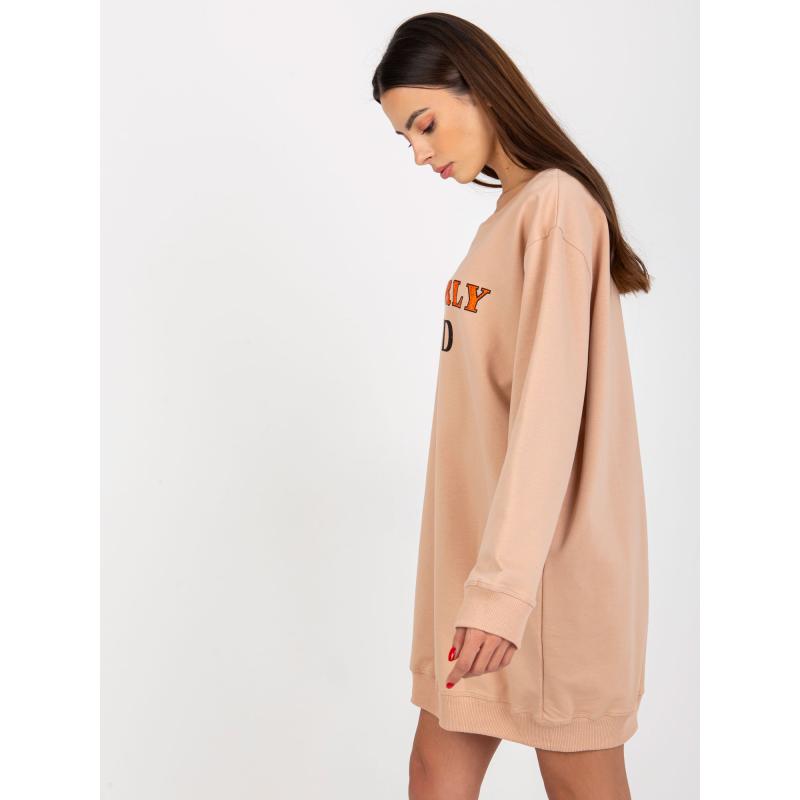 Női nyomtatott pulóver PATRICIE bézs színben