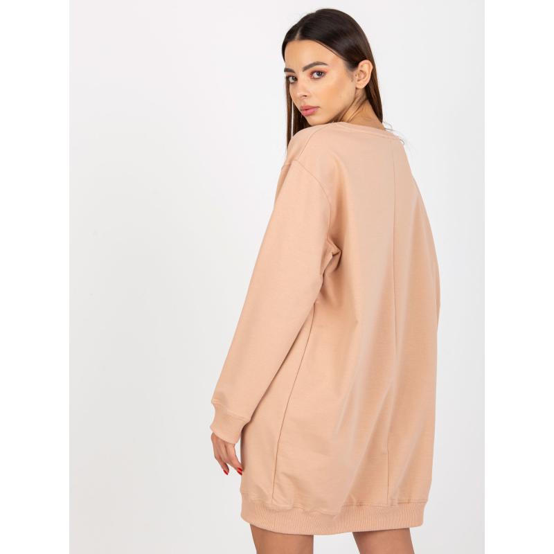 Női nyomtatott pulóver PATRICIE bézs színben