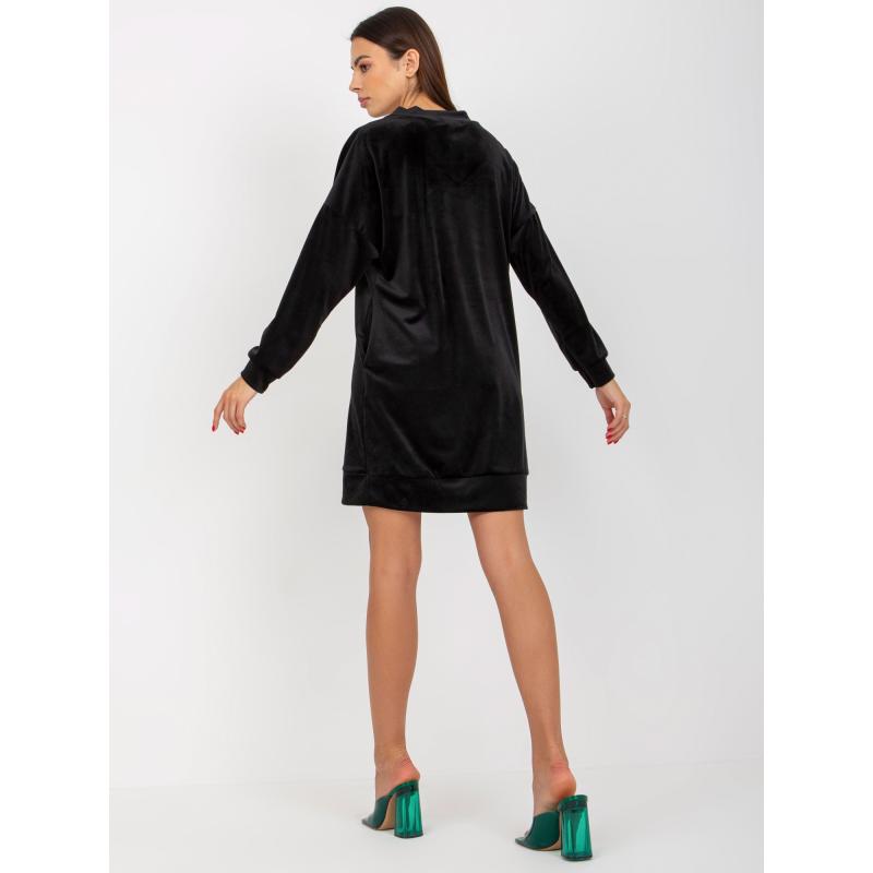 Női V-nyakú ruha RUE PARIS fekete