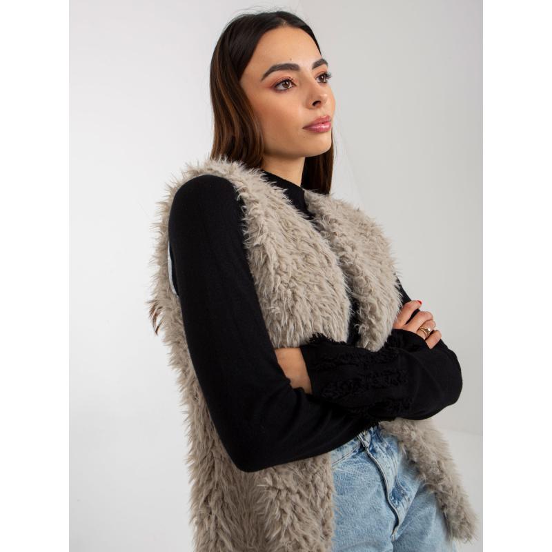 Női kardigán kivágásokkal HALLIE világos szürke