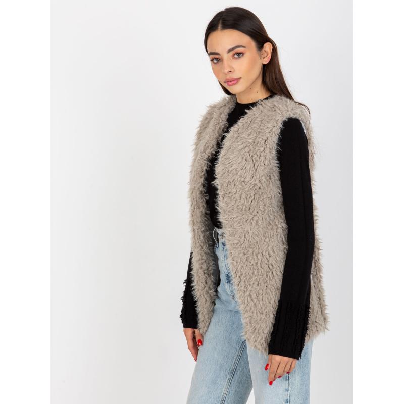 Női kardigán kivágásokkal HALLIE világos szürke