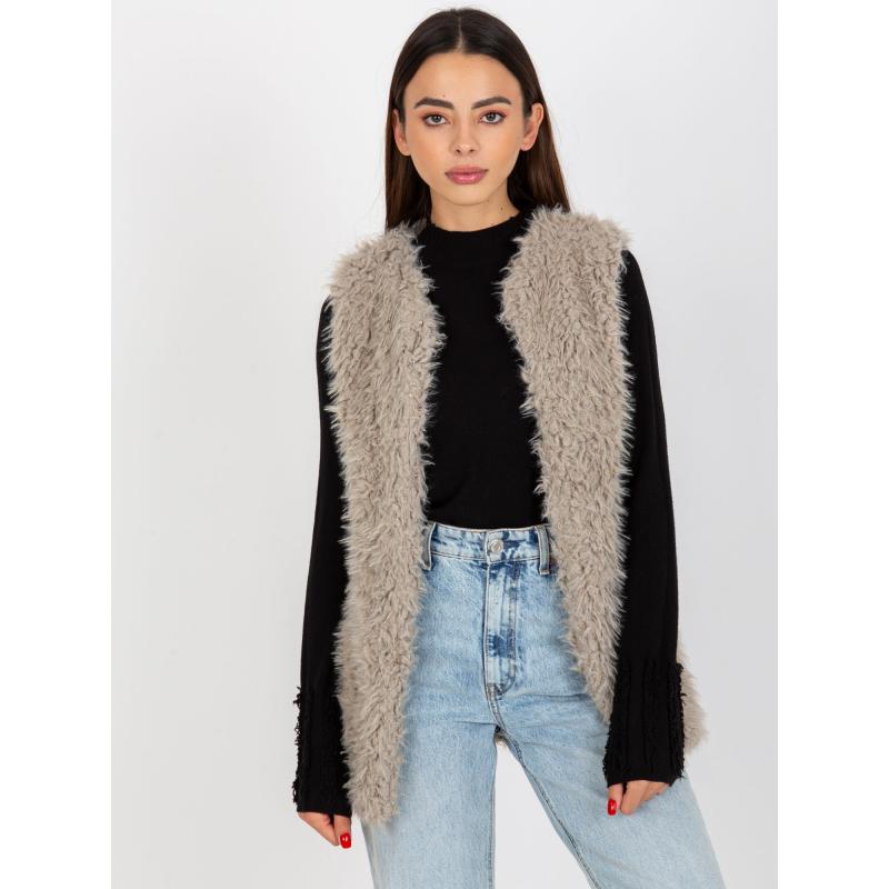 Női kardigán kivágásokkal HALLIE világos szürke