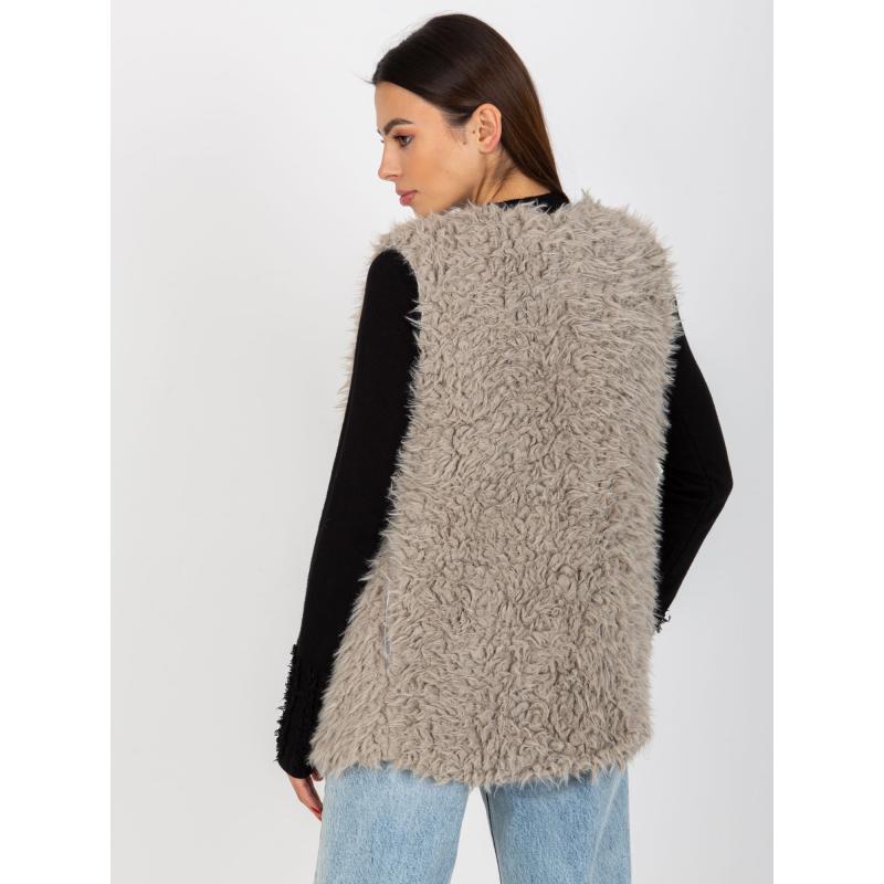 Női kardigán kivágásokkal HALLIE világos szürke