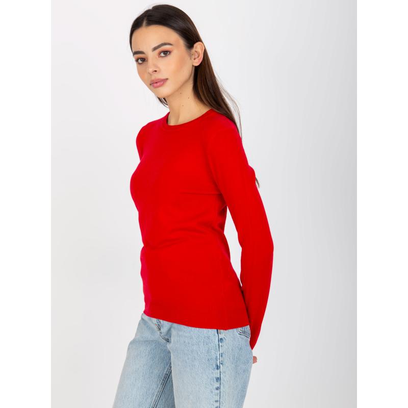 Dámský svetr s kulatým výstřihem BELA červený  