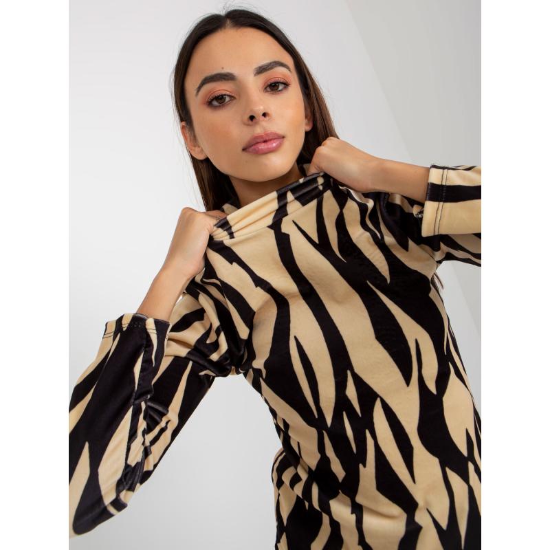 Dámská halenka s potiskem RUE PARIS světle béžová a černá 