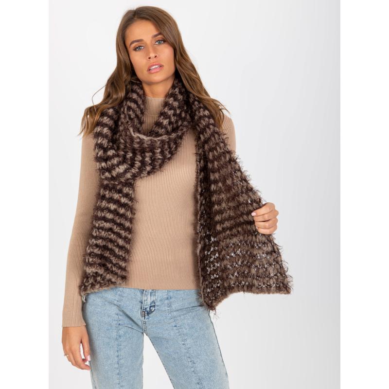 Dámská šála SARAH tmavě béžová a hnědá 