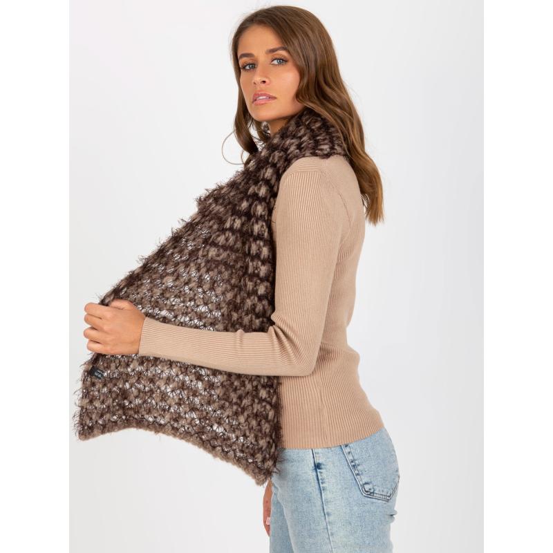 Dámská šála SARAH tmavě béžová a hnědá 