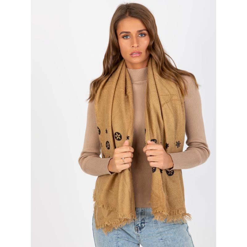 Női nyomtatott sál SYLVA sötét bézs