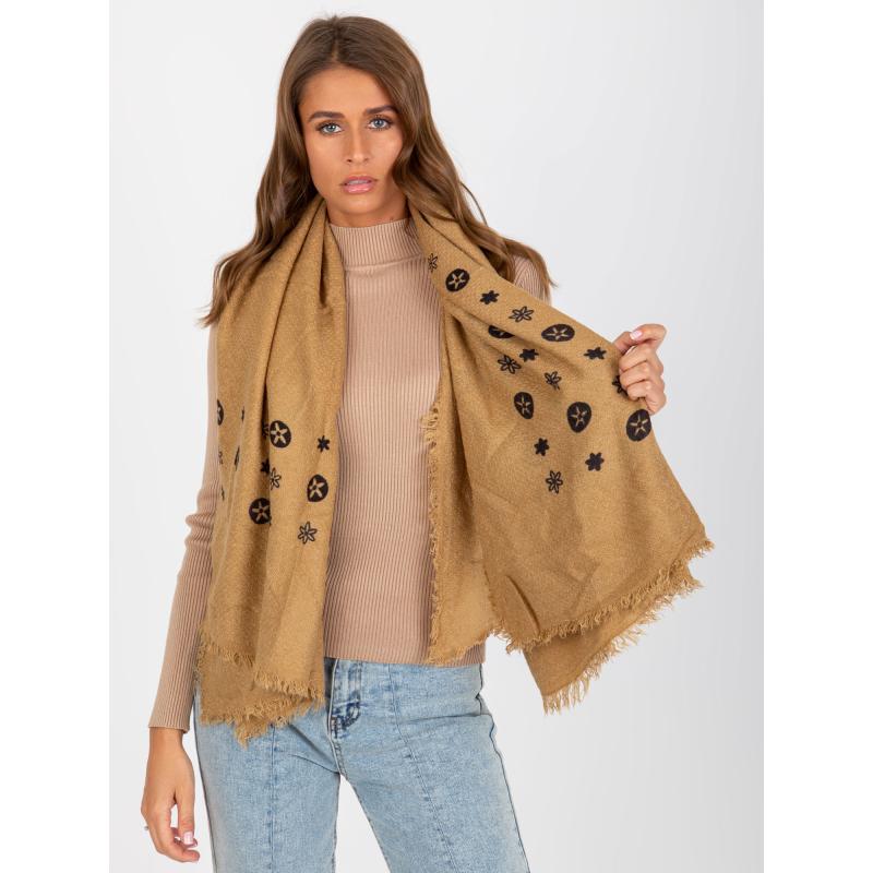 Női nyomtatott sál SYLVA sötét bézs