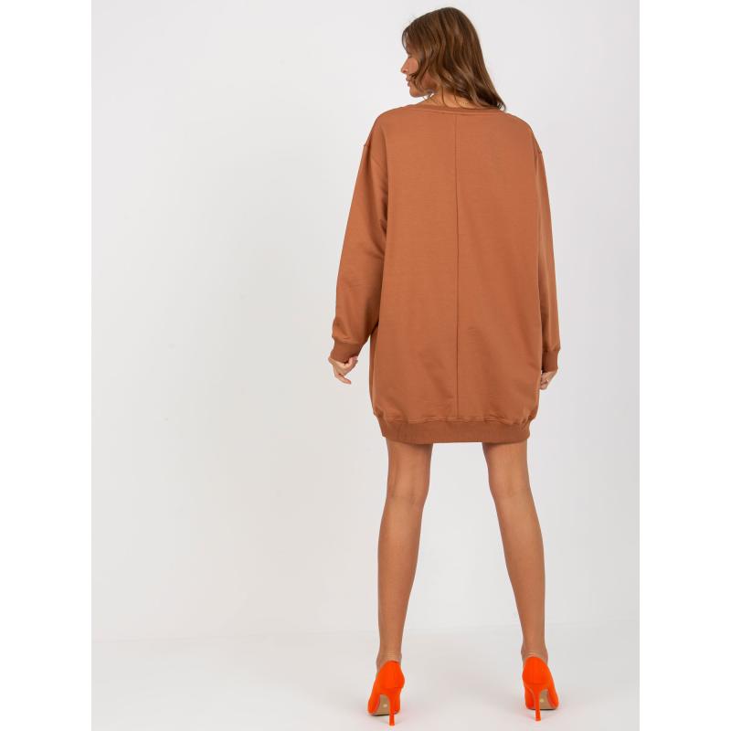 Női nyomtatott pulóver ADDY világosbarna