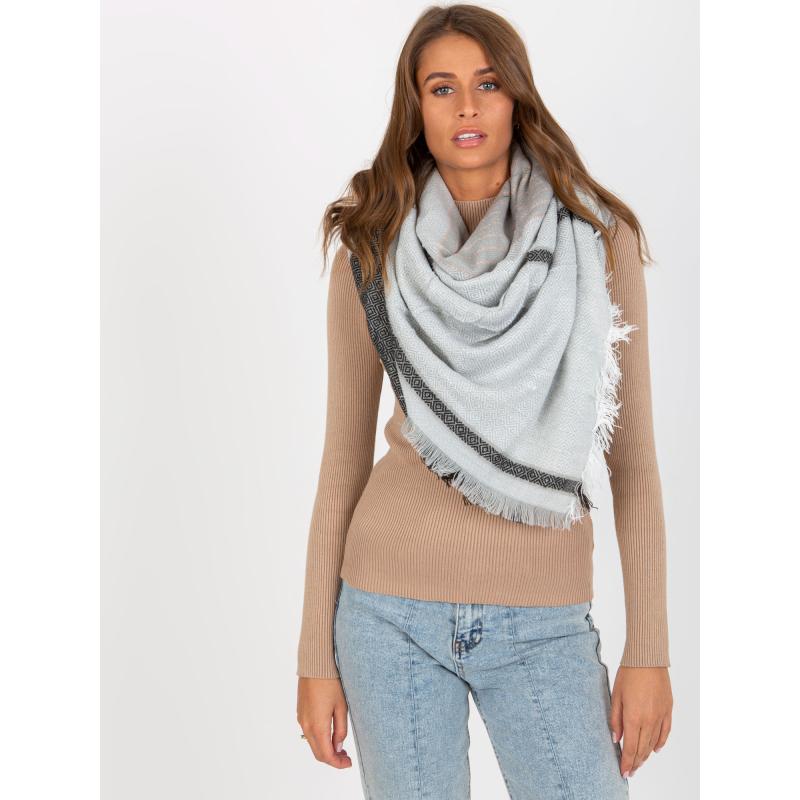 Dámská šála vzorovaná vlněná KEZIA šedočerná