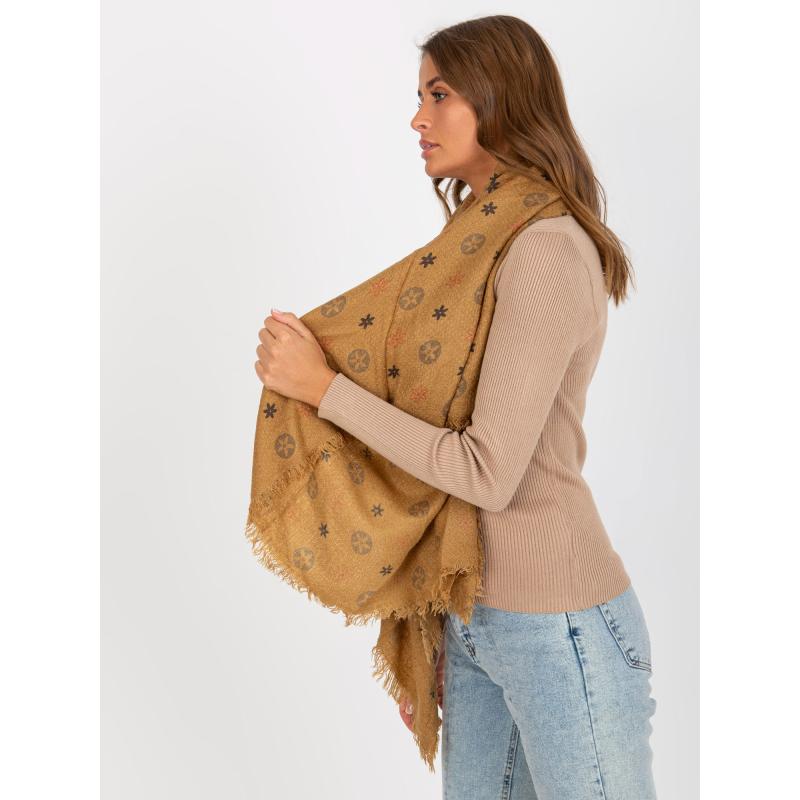 Dámská šála s potiskem MARILENE tmavě béžová 