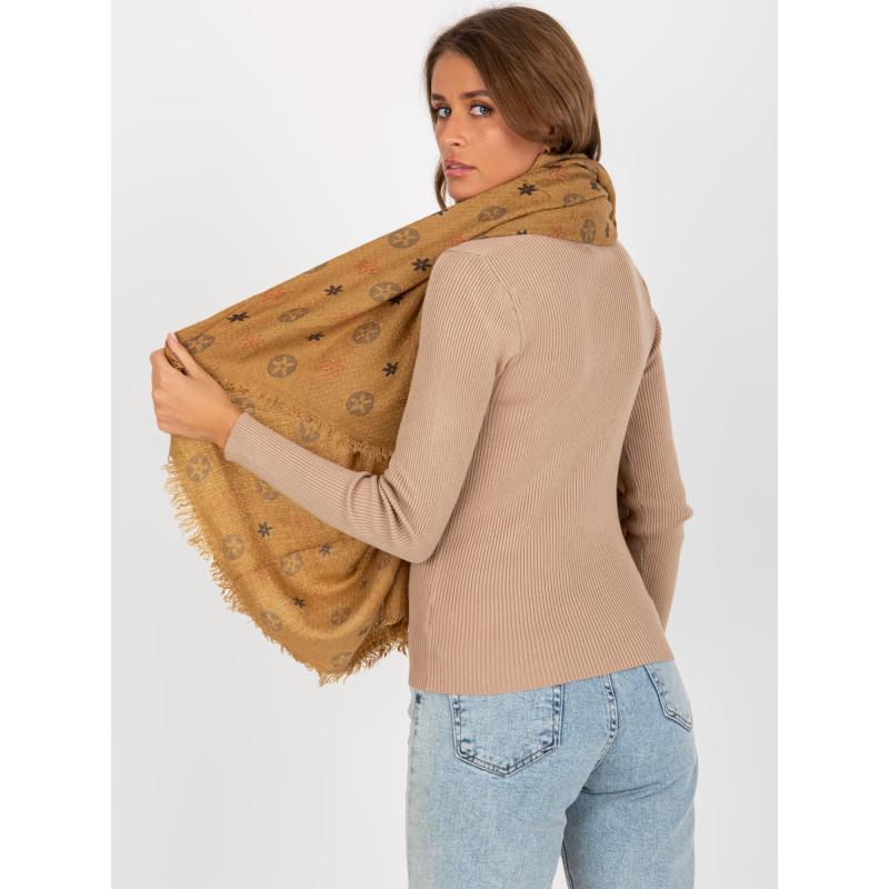 Dámská šála s potiskem MARILENE tmavě béžová 