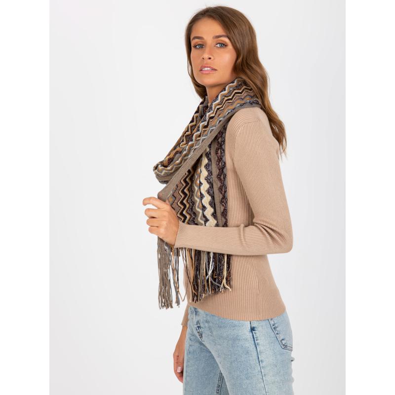 Női rojtos sál SUSIE bézs színben