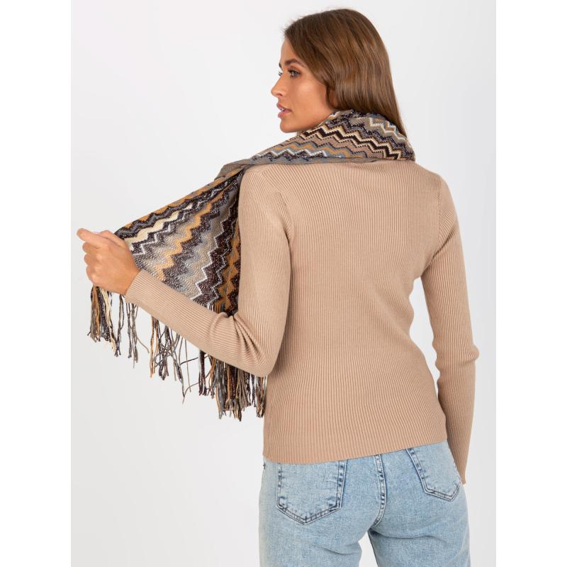 Női rojtos sál SUSIE bézs színben