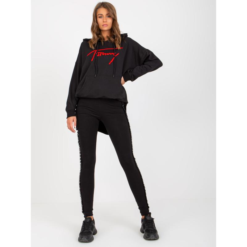 Dámske legíny s nápismi na bokoch LINA čierne