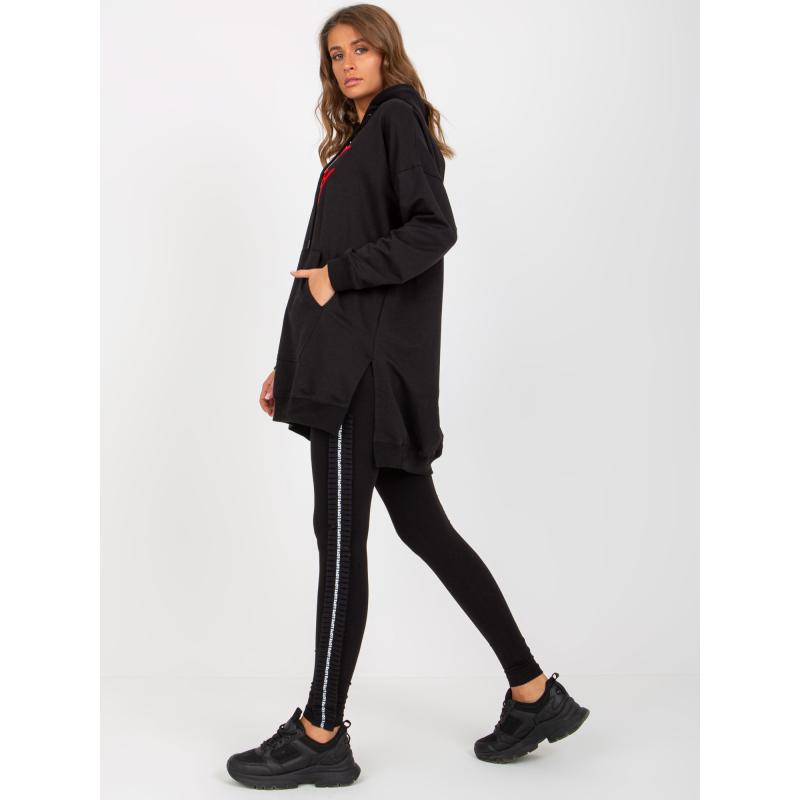 Dámske legíny s nápismi na bokoch LINA čierne