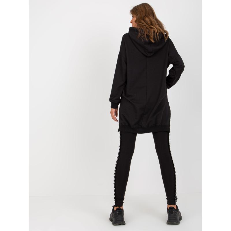 Dámske legíny s nápismi na bokoch LINA čierne